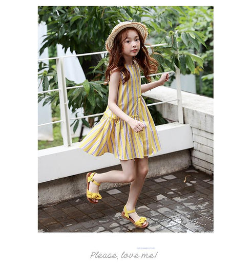 Summer New Children's Clothing Girls Skirt Striped Vest Dress Girls Dress