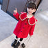 New year coat petal collar long woolen cloth plus cotton coat