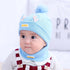 Boy and girl babies thick wool knitted hats in autumn and winter