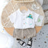 Summer Casual Pocket Dinosaur Shirt Short Sleeve Shorts Two Piece Set