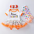 Halloween Baby Dress Printed Net Sand Dress, Exotic Cute Short Sleeved Dress And Socks Set
