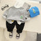 Boys' Simple Round Neck Sweater Long Sleeve Suit