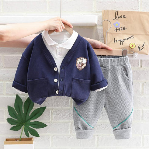 Children's Spring and Autumn Cardigan Set