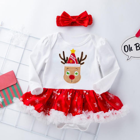 Christmas Baby Long Sleeve Ha Dress Jacket Climbing Dress Infant Festival Suit