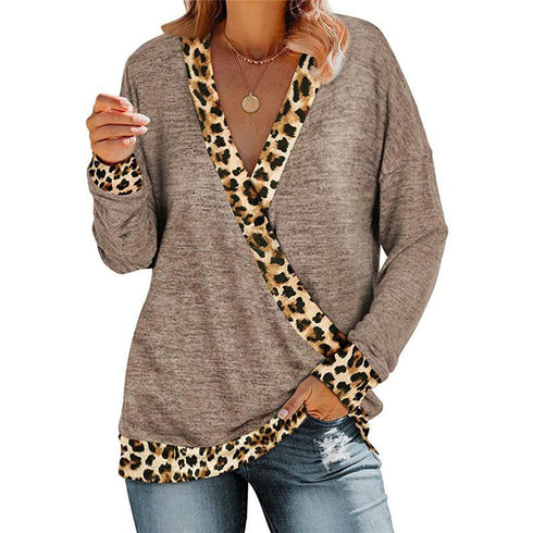Long Sleeve Top with Leopard Print