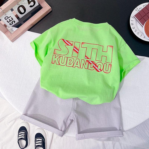 Summer children's short sleeve T-shirt set