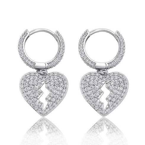 Heartbreak Love Earrings Zircon Hip Hop Simple Women's Earrings Jewelry