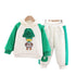 Winter cartoon children plus velvet padded hooded long sleeve pants two-piece set