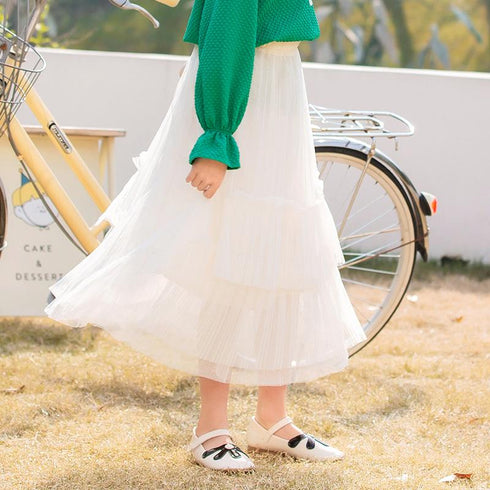 Girl's pleated skirt half-length gauze skirt foreign style cake skirt