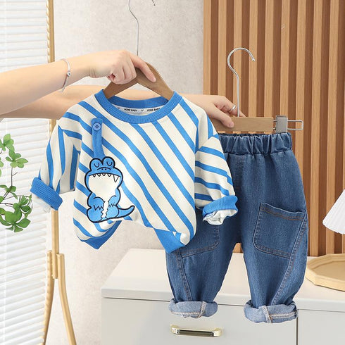 Spring and Autumn Boys Leisure Two-Piece Set