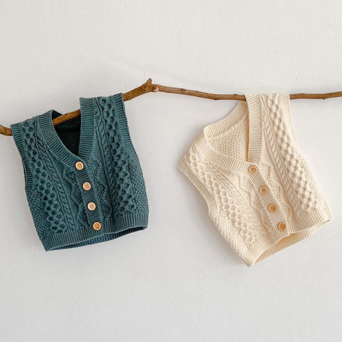 Baby Joker Cardigan Cotton Yarn Knitted Diamond Vest Jacket