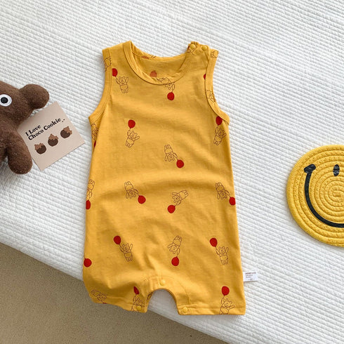 Cute cartoon one-piece climbing suit newborn vest jumpsuit