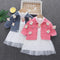 Full Body Doll Coat Long Sleeve Suit Baby Girl Round Neck Dress Two-piece Set