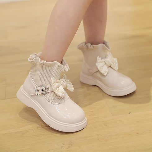 Casual Girl's Wear-Resistant High-Top Princess Shoes