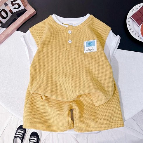 Boys short sleeve suit short sleeve shorts two-piece set