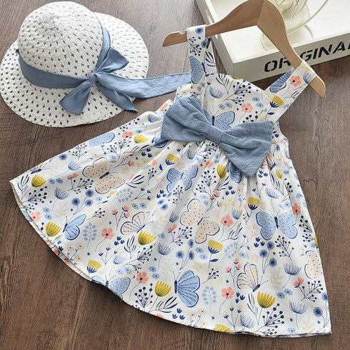 Baby Girl's Summer Butterfly-Print Sling Dress