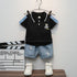 Children's Summer Short Sleeve Denim Shorts Set