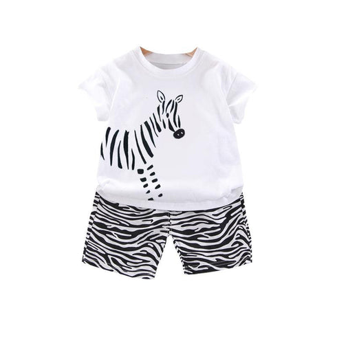 Summer children short sleeve shorts two-piece set