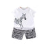 Summer children short sleeve shorts two-piece set