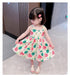 Girls Summer Suspender Skirt 2022 New Baby Girl Cute Flower Skirt Children's Foreign Style Dress