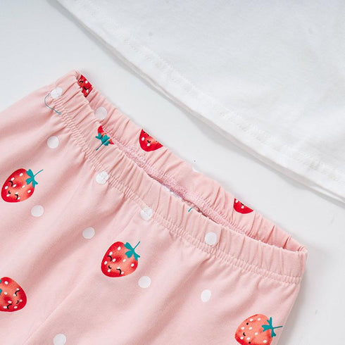 Summer New European Girls Suit Printed Pants Short Sleeve Two-piece Set