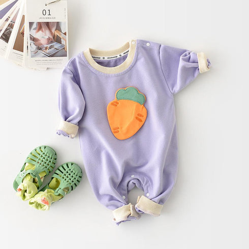 Vegetable and fruit three-dimensional embroidery Pullover BODYSUIT