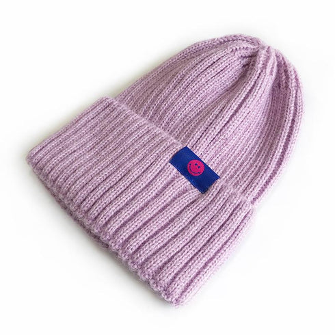 Warm knitted smiling face multicolor hat 13.77 inches