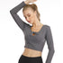 Women's Breathable and Moisture-absorbing Sports Long Sleeve Sexy Bow Yoga Tank Top