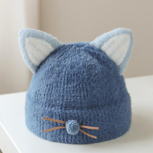 Winter cute ear protection knitted hat super cute warm hat 17.7-20.4 inches