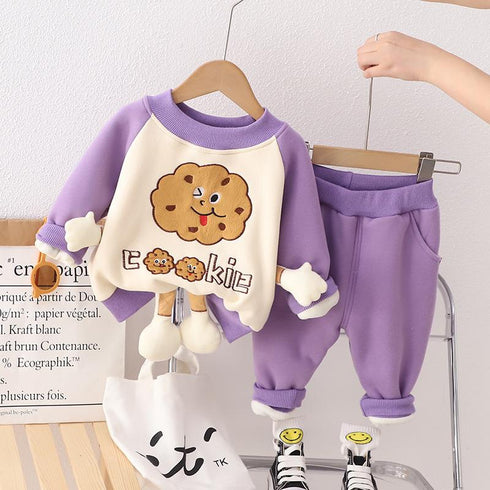 Autumn and winter children's long sleeve suit two-piece set