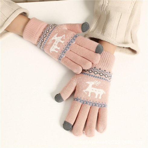 Fawn plus velvet padded cold-proof warm riding gloves