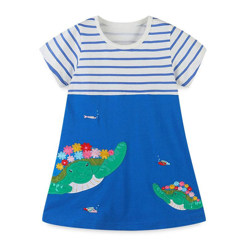 Summer Girl's Turtle Knit Dress