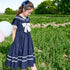 College Style Summer Dress Children's Navy Collar Skirt