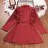 Girls Coat Spring And Autumn Double-breasted Belt Long Sleeve Windbreaker