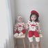 Baby climbing clothes baby cute Spring Festival Christmas plus velvet jumpsuit New Year snowman love climbing clothes send hat
