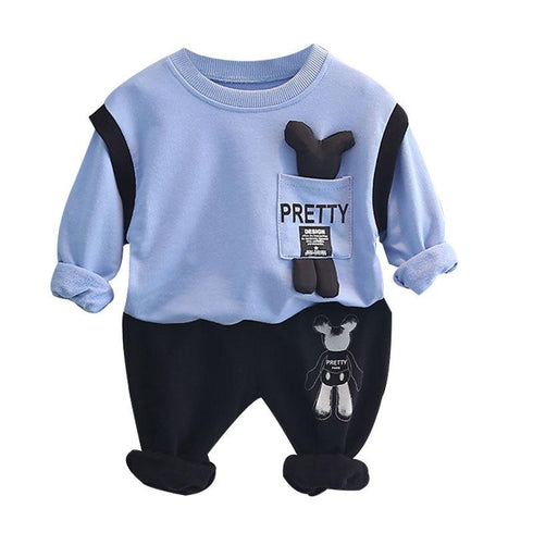 Boy's Spring and Autumn Dress Set Two-Piece Set