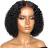 Women's Medium Black Curly Hair Short Chemical Fiber Hair Headgear