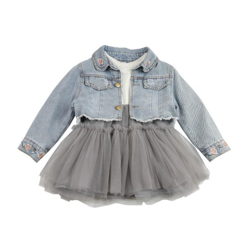Children's Gauze Skirt Denim Two-piece Set