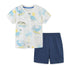 Summer White Dinosaur Boy Short Sleeve Set