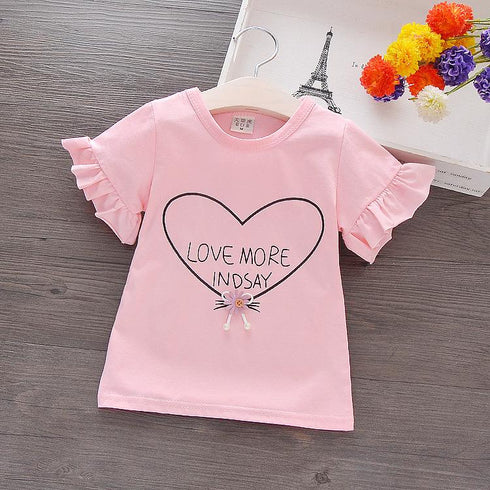 Female Baby Cotton T-shirt Short Sleeve Girl Summer Coat Summer New