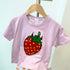 Girl's Sequin Strawberry Short Sleeve