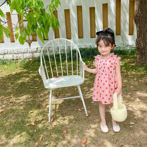 Girls' Summer Dot Sleeveless Princess Dress