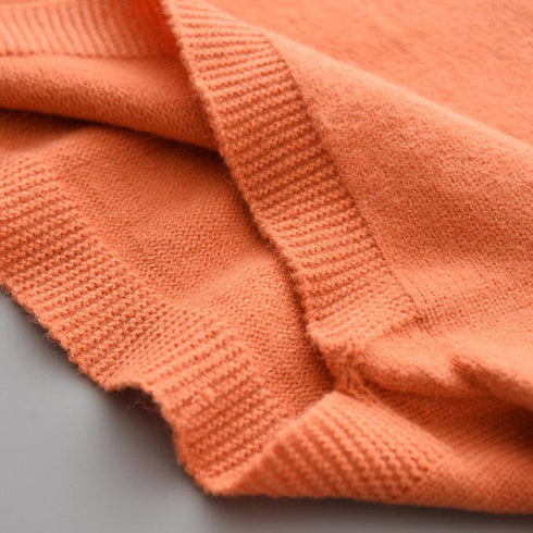 Girl's Spring and Autumn Knit Sweater Two-Piece Set