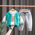 Boys winter plus velvet baseball suit sports pants set of three