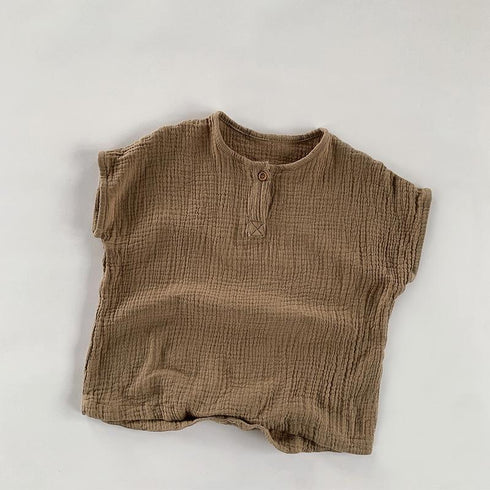 Double Layer Cotton Sand Summer Thin Breathable Baby Sleeveless BODYSUIT