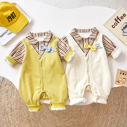 Autumn New Baby Jumpsuit Men's Baby Cotton Outside Clothes Long Sleeve Climbing Clothes Ha Clothes