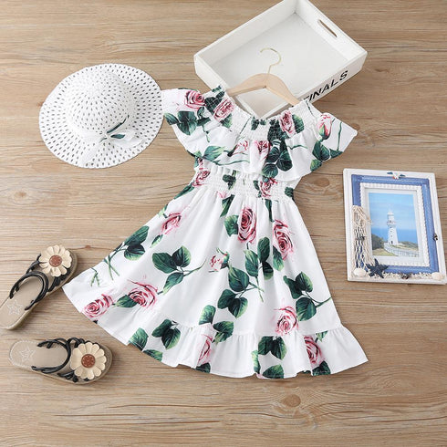 Summer Girl's Floral Waist Dress