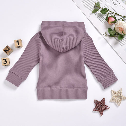 Boys and Girls Cotton Knit Hooded Top