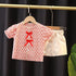 Girls summer short sleeve suit two-piece set