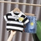 Summer boys striped short-sleeved shorts two-piece set